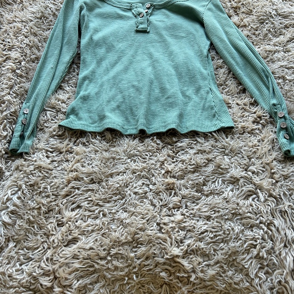 Mint Green Ribbed Women's Top